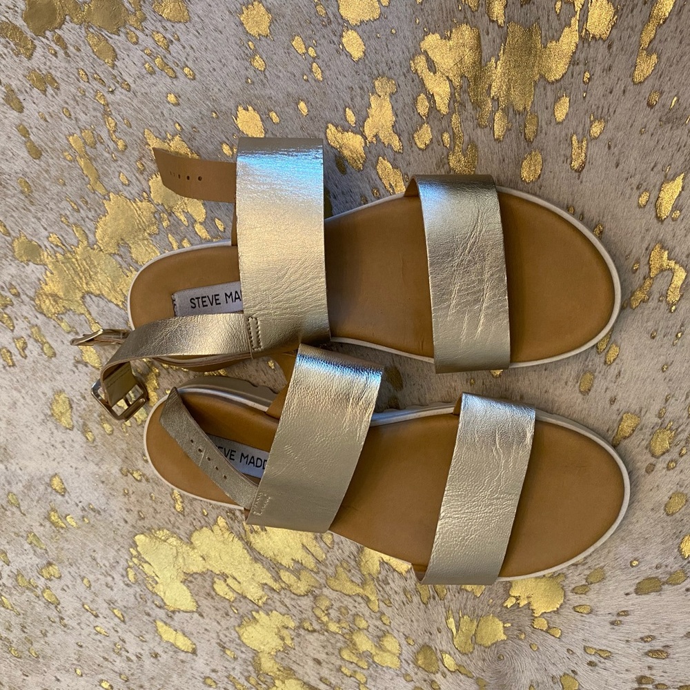 Gold strap sandals